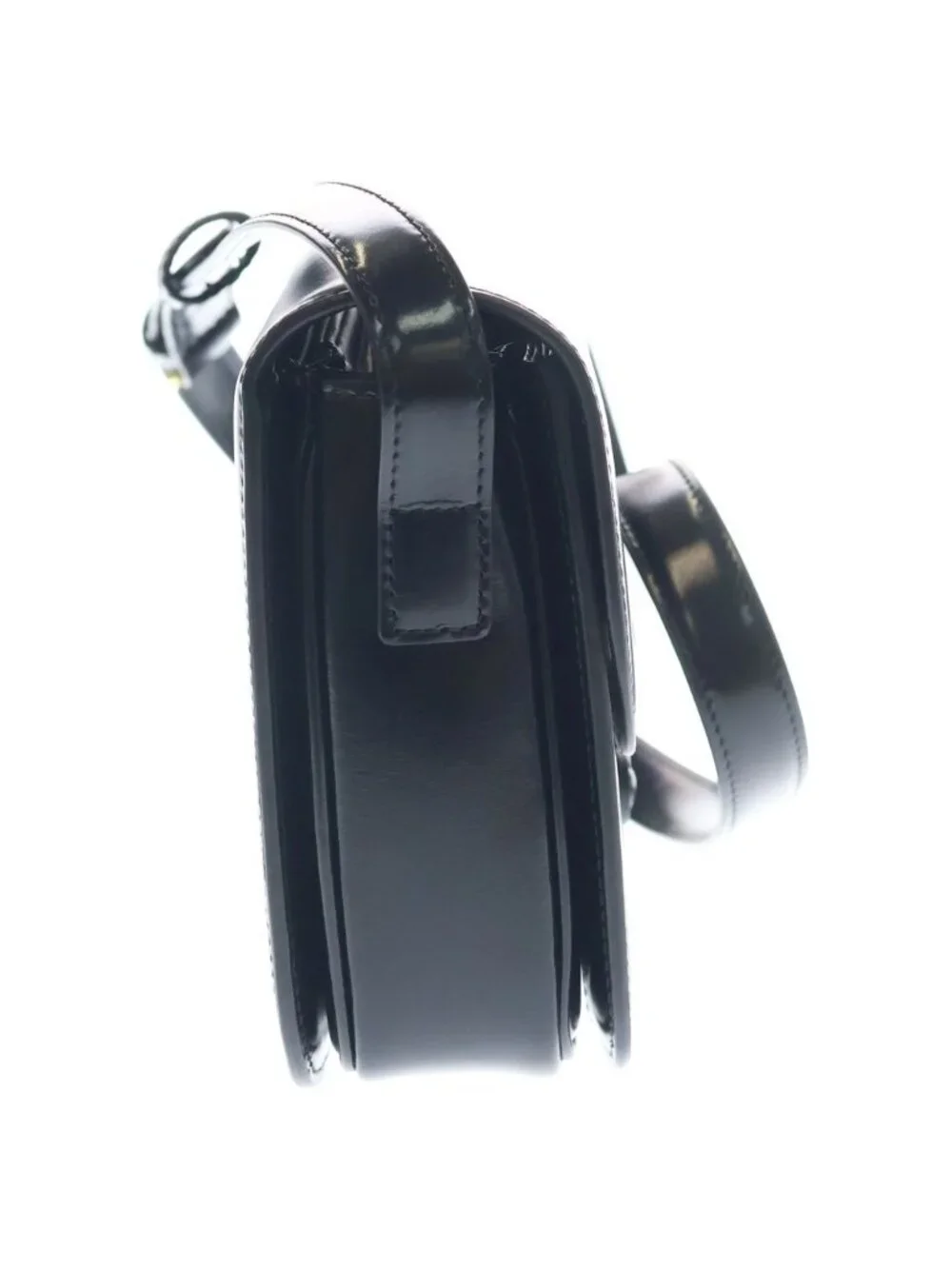 Celine Teen Cuir Triomphe Shoulder Bag Black Leather Gold